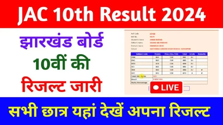 Jharkhand Board 10th Result